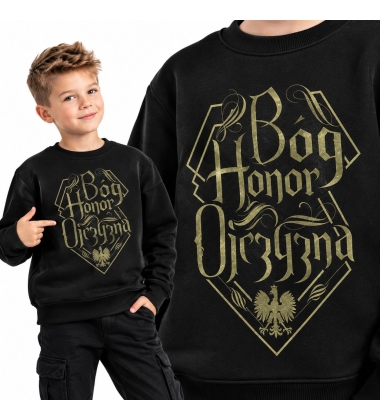 Bluza dziecięca Patriotyczna B-H-O NAPIS PIASKOWY